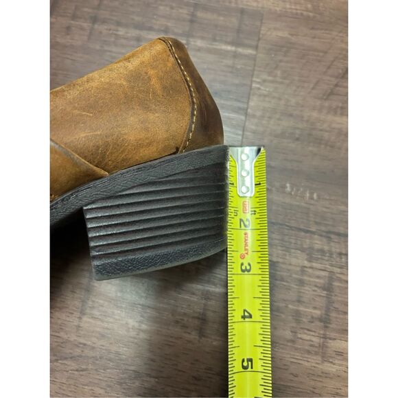 BOC Born Shoes Camel Brown Oiled Nubuck Distressed Leather Shooties, Sz 8.5 - Picture 6 of 9